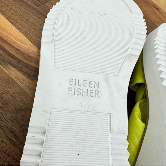 Eileen Fisher Bene Leather Puffy Knot Wedge Slides Sz 6.5 - Picture 5 of 6
